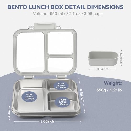 FAJSL Stainless Steel Bento Box for Kids