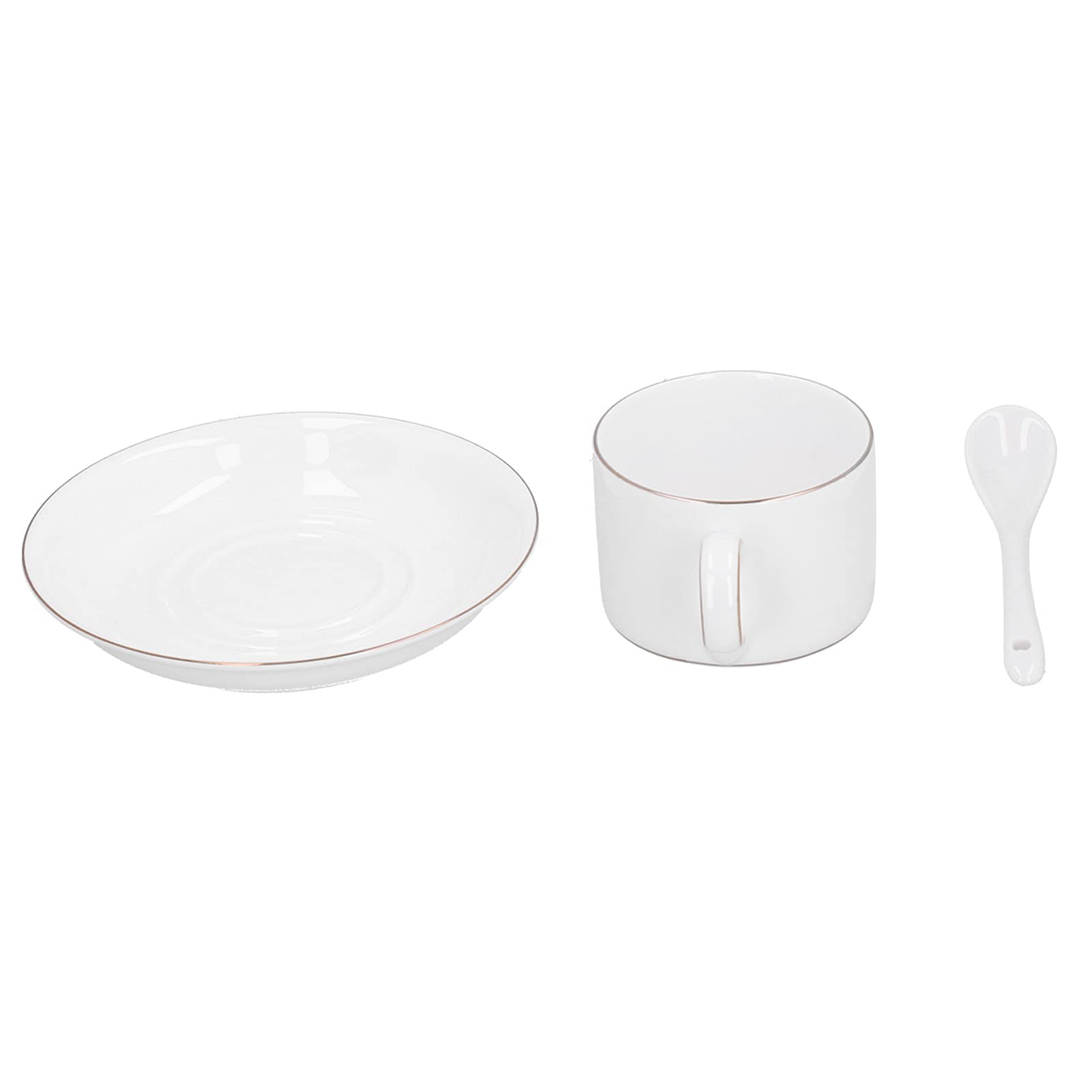 Set da 4 Tazze da caffè con Piattino e Cucchiaio, Eleganti Bicchieri per gli Appassionati di tè e caffè