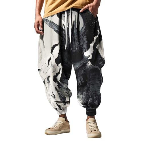 Pantalon graffiti artistique imprimé coupe ample pour homme