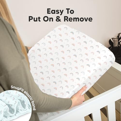 Image of KeaBabies 2-pk Organic Cotton Crib Sheets for Boys Girls 52x28 (Cosmo) | Fitted Crib Mattress Sheet Neutral, Breathable Cover for Baby Bed Set, Toddler Mattress, Soft & Cute Prints