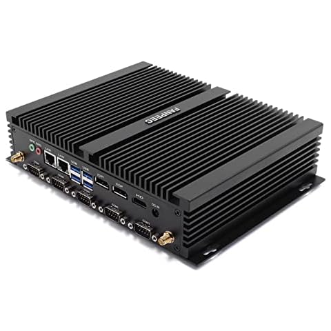 FANPEEC Fanless Industrial Mini PC,Intel Core i7-8550U with 16G DDR4 RAM128G SSD,Intel UHD Graphics 620,Dual DP/HD/EDP 3 Display,4K HD,2*Lan, Windows 11 Pro Mini Desktop PC Cover