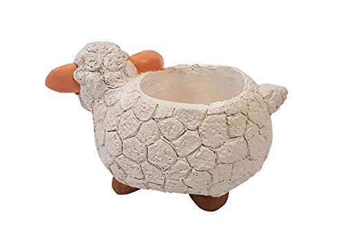 Image of Resin Pots Planter Combo Set of 6 Animals Shape Resin Succulent Pot Succulent Planter Flower Pots Indoor Container for Garden and Office Table (Big Sheep Pot)