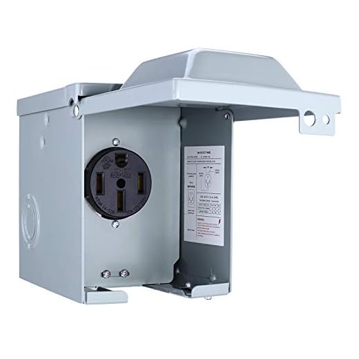 Miady 50 Amp 125/250 Volt RV Power Outlet Box, Enclosed Lockable Weatherproof Outdoor Electrical NEMA 14-50R Receptacle Panel, For RV Camper Travel Trailer Motorhome Electric Car Generator.