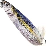 VMSIXVM Magnum Flutter Spoon Deep Sea Jigging Fishing Lures, 7.5-9 Inch Large Hard Metal Sinking Trolling Casting Striper Fishing Spoon Baits for Striped Bass, Salmon, Walleye, Saltwater, Freshwater