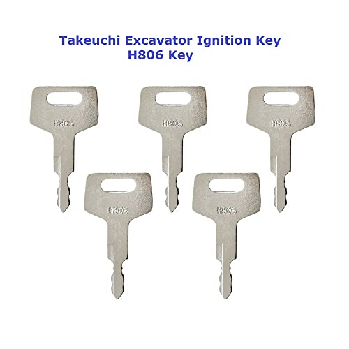 BAAQII 5 STÜCKE Ersatz H806 Zündschlüssel für Takeuchi Gehl Hitachi Mustang New Holland Bagger Kettenlader