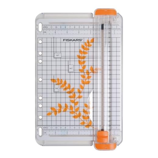 Fiskars Mini Massicot portable, A5, Avec ligne de coupe, SureCut, 1004637
