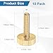 M METERXITY 10-Pack Knurled Thumb Screws, M4x16mm Solid Brass Flat Head Fully Threaded Knobs Bolts Fasteners W Grip for Electronic/Equipment/Industry/Home, Thumbscrew Threaded Knurled Tip
