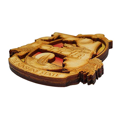 Imán souvenir Florida madera tallada 3.25 pulgadas miniatura 3