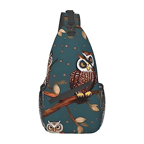 Sac cross body noir à motif hiboux pour libérer vos mains en voyage