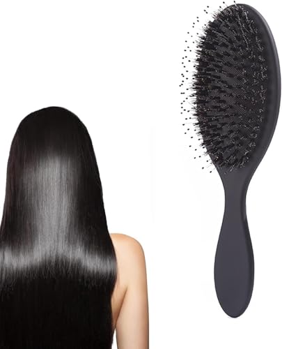 winmiya Paddle Hair Extension Brush Soft Boar Bristle Nylon Brush Detangler Hair Brush for Grooming Detangling Straightening Blowdrying and Refreshing Hair