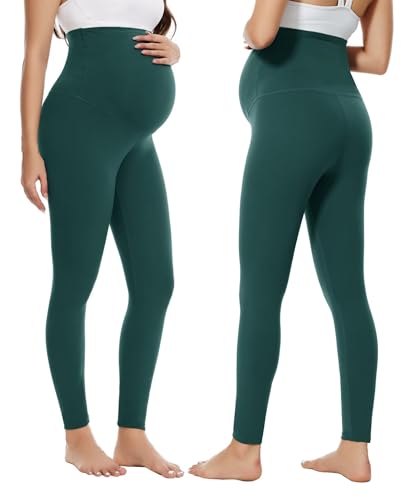 Happy. angel Women’s Maternity Leggings Over The Belly, Soft Stretchy Pregnancy Pants for Active Workout Yoga Wearing