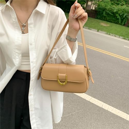 Solid Color PU Leather Crossbody Bag Y2K Square Bag Armpit Bag Shoulder Bag for Girl Versatile Underarm Bag Trendy Bag4