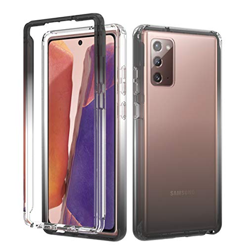 iMangoo for Samsung Galaxy Note 20 Case Heavy Duty Protective Slim Fit Armor Cover Anti-Slick Hybrid Dual Layer Soft Back Shell + Hard PC Front Cover Phone Cases for Galxy Note 20 5G Gradient Grey