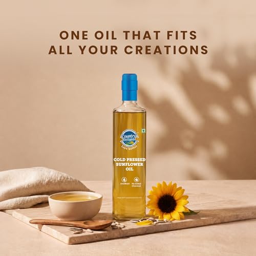 Image of Country Delight Sunflower Oil - 700 ml | Cold Pressed Non-refined Pure Sunflower Oil | Traditional Kohlu /Chekku Style Extraction | Argemone Oil Free | Rich in Antioxidants & Vitamin-E