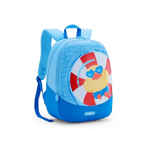 Image of American Tourister Zoodle 4.0 Blue Duck, Kids Backpack, Age 2-4 Years, 2 Full Compartments, Bottle Pocket, Ergo Should And Ergo Back, 13 Ltrs Capacity - Unisex