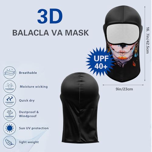 Image of Balaclava Mask 3D Print Full Face Mask Cooling Neck Gaiter Sun Protection Face Cover Mask Windproof Ski Mask
