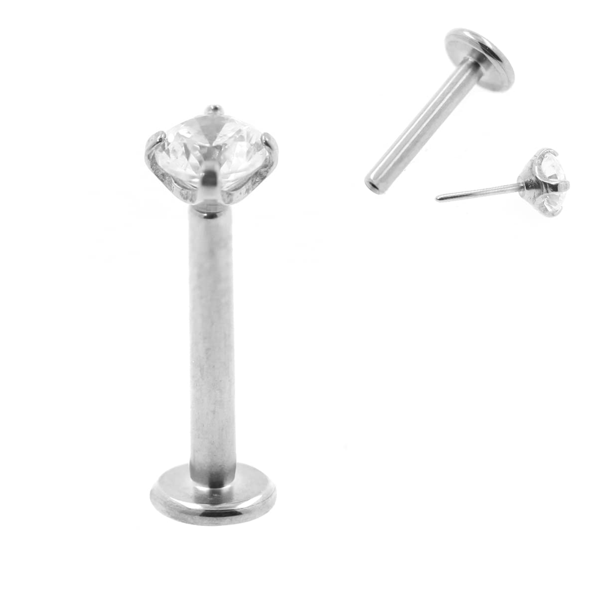 NewkeepsR20g/18g/16g G23 Titanium Press Fit Threadless Push Pop in Labret Lip Monroe Tragus Earring Stud Piercing