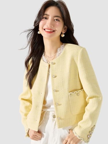 Veste courte élégante anti-plis en polyester patchwork pour l'automne - 2