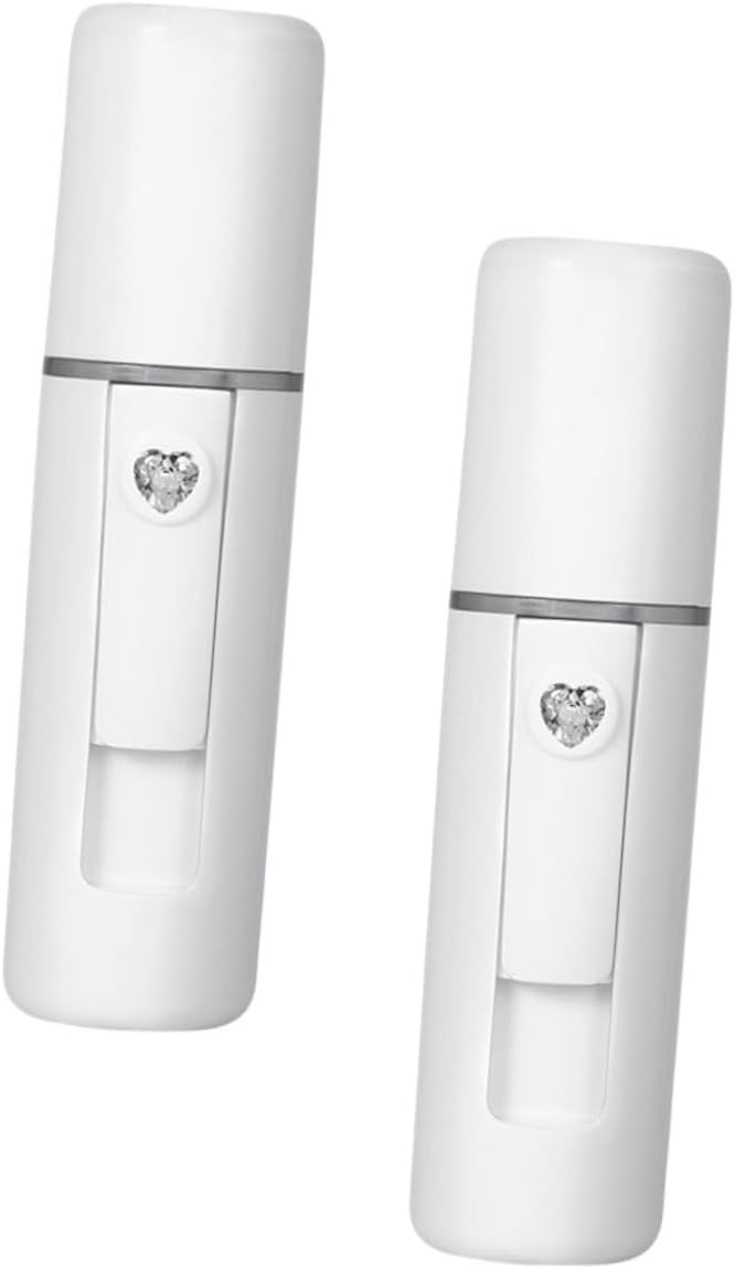 Vaguelly 2pcs Nano Facial Mister Steamer for Women Moisturizing Sprayer Fine Mist for Skin Care and Makeup Refreshing White