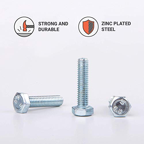 100 Stück DIN 933 Stahl Sechskantschrauben M6 x 25 mm Sechskantschrauben Vollgewinde Innensechskant (100, M6 x 25 mm)