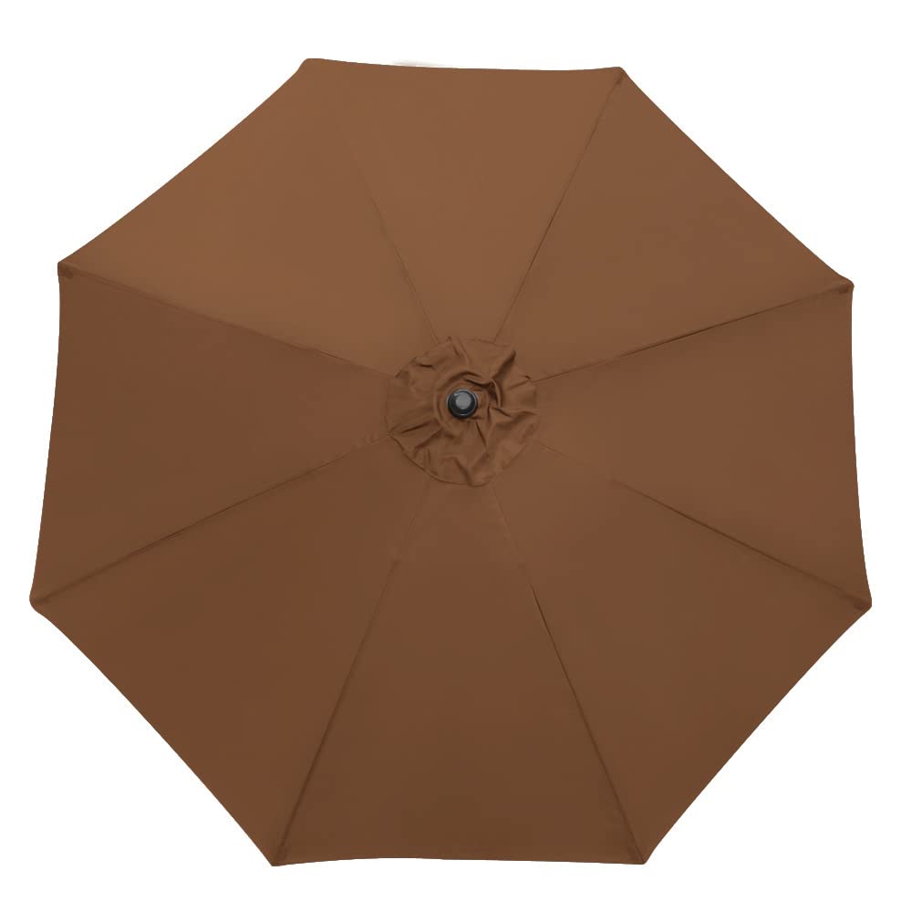 Green Bay 3m/8 Arms Replacement Parasol Garden Patio Umbrella Fabric Canopy Cover (Coffee)