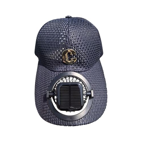 Casquette Ventilateur à Énergie Solaire,Chapeau en Maille Respirant avec Ventilateur - Accessoires de Camping pour Sports Voyage Travail Navigation Été...