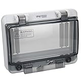 Fielect Power Distribution Box Circuit Breaker Box 6 Way Waterproof ABS Plastic Distribution Protection Box for Circuit Breaker Transparent Lid Gray, 127 x 98 x 50.8mm / 5' x 3.86' x 1.25'