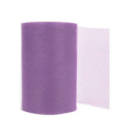Ruban de Tulle Décoratif, 8 cm x 20 m, La Bobine de Tulle, Plusieurs Coloris Disponibles (Parme)