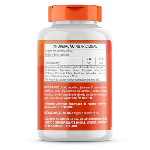 Vitamina C Essential Pure 500mg, 60 Cápsulas, Biogens