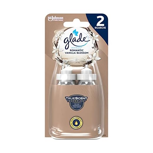 Glade Sense & Spray Doppia Ricarica, Deodorante per Ambienti con Sensore di Movimento, Fragranza Romantic Vanilla Blossom, Confezione da 2 Ricariche x 18 ml