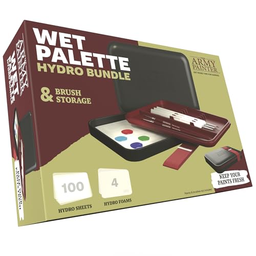 🖌 PACCHETTO DI RICARICA COMPLETO – In questa confezione Wet Palette Combo puoi trovare un set completo di 50 pellicole Hydro Sheets e due spugne Hydro Sponges da poter utilizzare per ricaricare la tua Wet Palette e continuare a dipingere con i colori di The Army Painter. Perfetto per chi ama dipingere modelli in miniatura come Warhammer Age of Sigmar, Warhammer 40,000, Kings of War, Bolt Action, Star Wars etc.