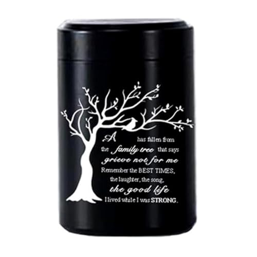 Elegant Black Stainless Steel Mini Cremation Urn For Pet Ashes Memorial