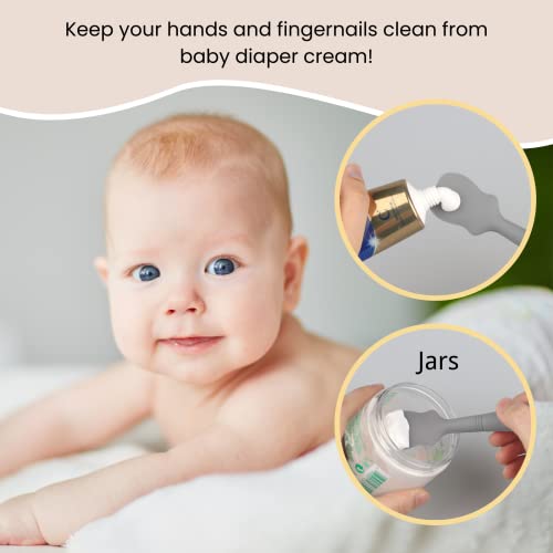 4 Pack Baby Diaper Cream Brush, Diaper Cream Spatula Applicator Silicone Baby Butt Paste Spatula For Babies, Newborn, 2 X Large Size, 2 X Small Size (2 X Gray, 2 X White) #TOP1
