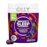 OLLY Immunity Sleep Gummy, Immune and Sleep Support, 3mg Melatonin, Echinacea, Zinc, Vitamin C, Chewable Supplement, Berry - 60 Count