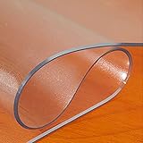 KDDEON Matte Clear Table Cover Protector,3mm PVC (Bevel Edging) Waterproof Non-Slip Tablecloth...