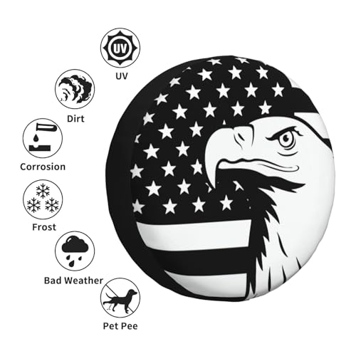 Image of Spare Tire Cover American Eagle and Flag Wheel Covers USA Flag Weatherproof Universal Wheel Protectors for Rv SUV Camper Travel Trailer 15 Inch