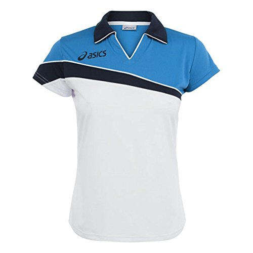 ASICS - Asics Polo de tennis pour femme, Océan/blanc., S