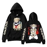 Ucgbiov Unisex Adult Himiko Toga Hoodie Academia Sweatshirt Hooded Pullover Sweater Outwear (Black, Large)