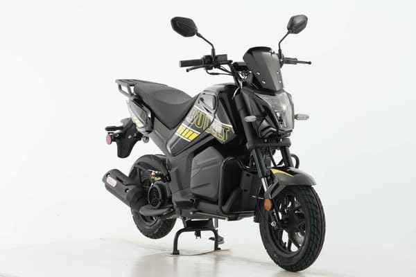 Boom Venom Vitcci Bullet 150cc Electric Scooter Motorcycle Black with Yellow Graphics