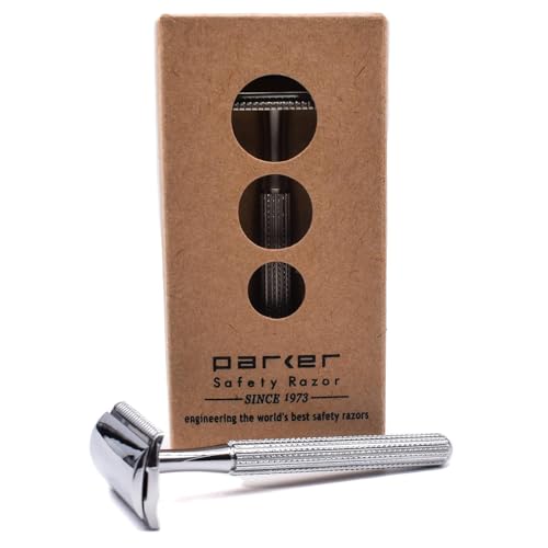 Parker 78R Double Edge Safety Razor with 5 Safety Razor Blades, Women & Men’s Safety Shaving Razor, Reusable Razor, Plastic Free – CHROME - Thumbnail 4