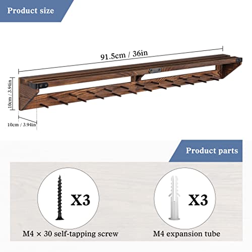 LAVIEVERT Support mural pour médailles de gymnastique avec étagère de rangement, étagère murale en bois pour trophée… - Image 4