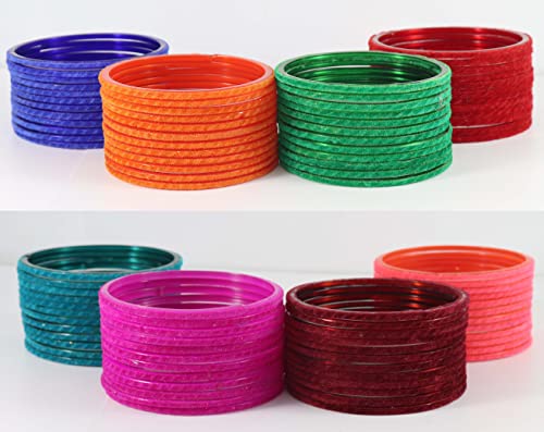 Image of NMII Glass with Plain and Simple Design Glossy Finished Fancy Bangle Set For Women and Girls | Glass Bangles | Stylish Women's Bangles