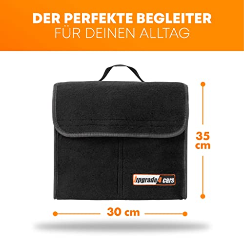 Upgrade4cars Auto Kofferraumtasche aus Filz mit Klett Fixierung Kfz Kofferraum Organizer Tasche für Werkzeug & Autopflege Autozubehör Innenraum Gadget Geschenke für Frauen Männer