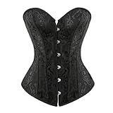 Zhitunemi Corset Bustier Tops for Women: Victorian Vampire Costume Women - Medieval Corset for Halloween Theme Party Costumes X-Small Black