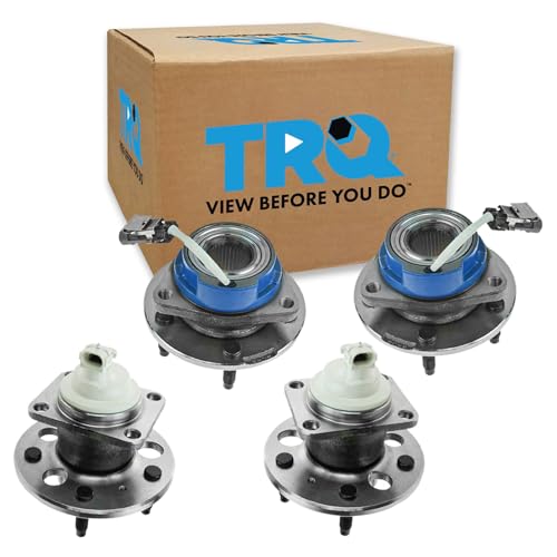 Image of TRQ 2 Piece Front Rear Wheel Bearing & Hub Assembly Set Compatible with 2004-2005 Buick Century 2005-2009 Lacrosse 1997-2004 Regal 2005 Terraza 2000-2013 Chevrolet Impala 2014-2016 Impala Limited 200