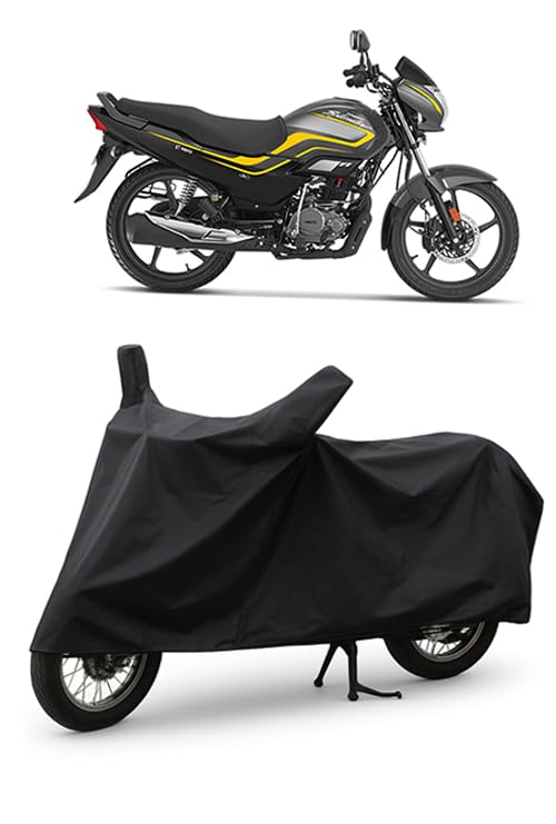 Image of DAXO Waterproof Bike Cover for Hero Super Splendor | All Weather Protection from Rain, Dust, UV Rays & Scratches with Mirror Pockets & Buckle Belt | Super Splendor Bike Cover