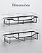 Kitsure Shower Caddy Large - Adhesive Shower Organizer, Stainless Steel Shelf for Inside Shower, No Drill Bathroom Organizers and Storage, Home Decor Accessories, 2 Pack, Black