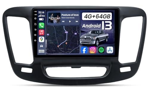 [8Core 4G+64G] Car Radio for Chrysler 200 200C 2015-2017: 9 HD Touch Screen Stereo with Wireless Carplay Android Auto 5G WiFi Bluetooth GPS FM AM SWC Mirror Link Backup Camera