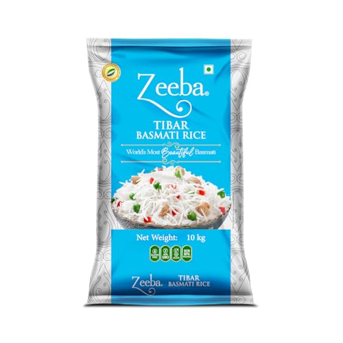 Image of Zeeba Tibar Basmati Rice 10 Kg, For Daily Home Cooking (Cooked length upto 18mm*)