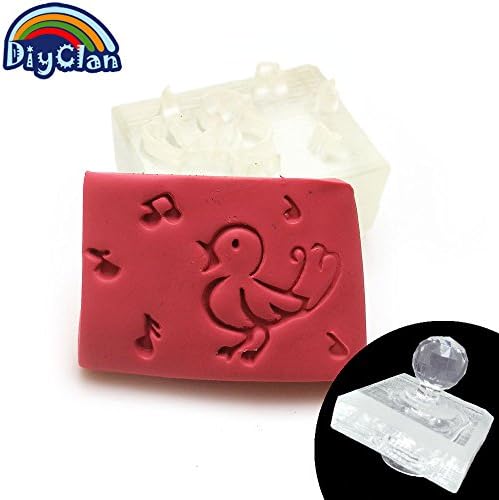 Bird singing handmade resin soap stamp custom clear resin Soap printed pattern heart soap chapter Z0018XN